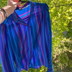 Bright sheer stripped blouse